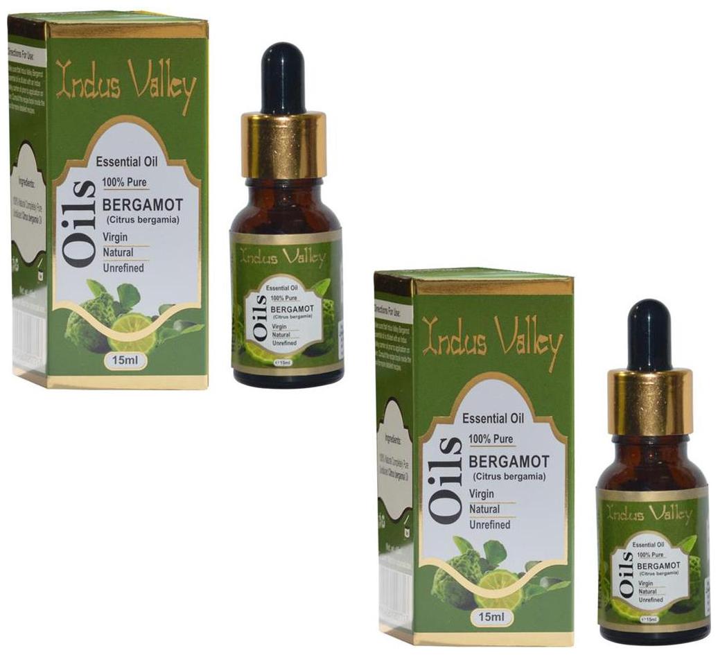 

Indus Valley Pure Bergamot Essential Hair Oil (For Cleanses Oily Skin)-30 ml Body Face Hair Care - Set of 2