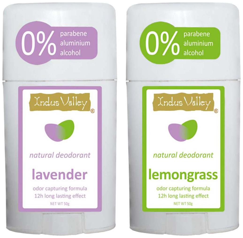 

Indus Valley Natural Deodrant Lavender Lemongrass Roll Ons For Men Women-Combo Pack