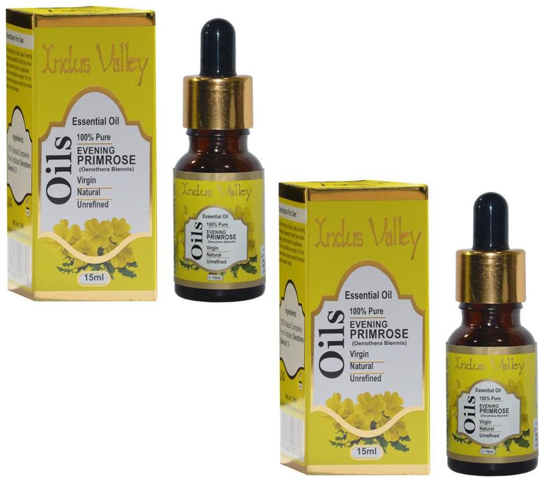 

Indus Valley 100 Pure Evening Primrose Essential Oil -30 ml (For Body Face Skin Care) Balanced Harmons - Set of 2