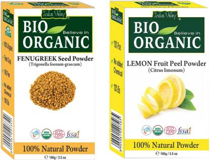 

Indus Valley Lemon Peel Powder And Fenugreek Powder For Hair Care Set of 2