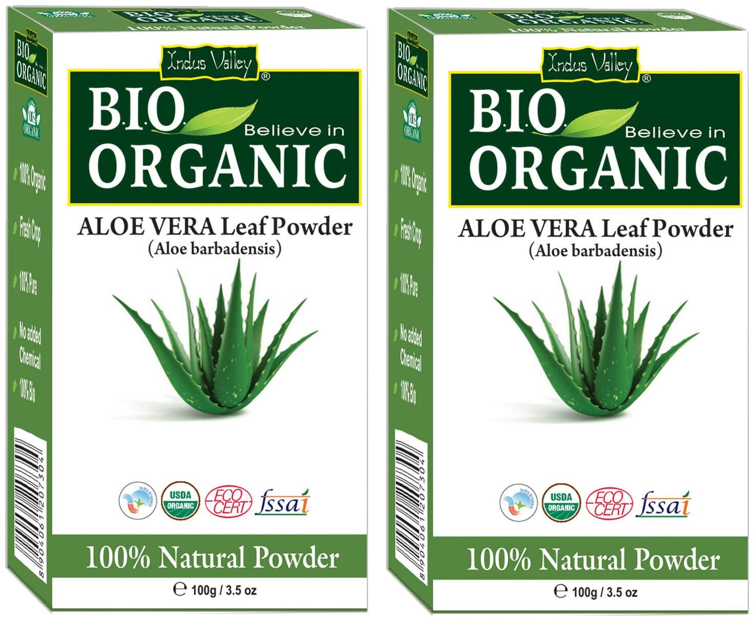 

Indus Valley Natural Aloe Vera Powder For Anti Dandruff Smoothing Shiny Hairs - Twin Pack