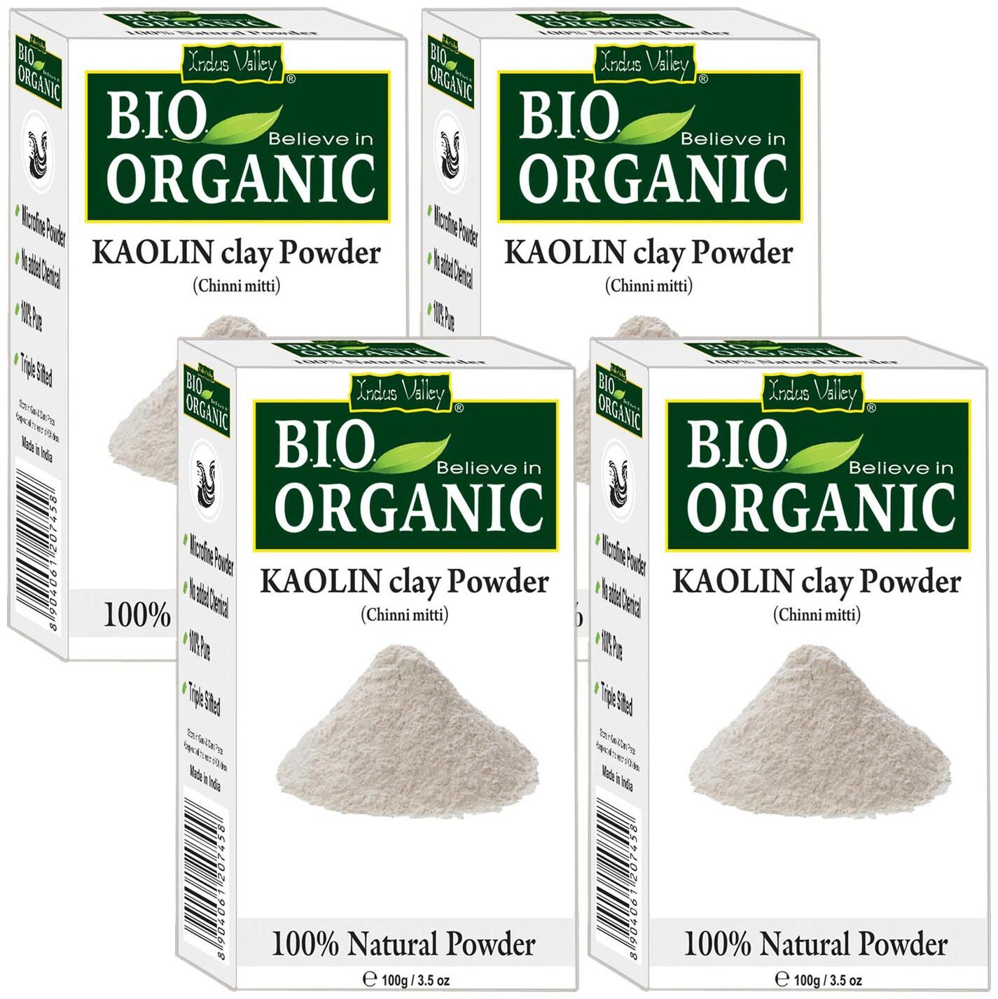 

Indus Valley Bio Organic Kaolin Clay Powder- Pack of 4