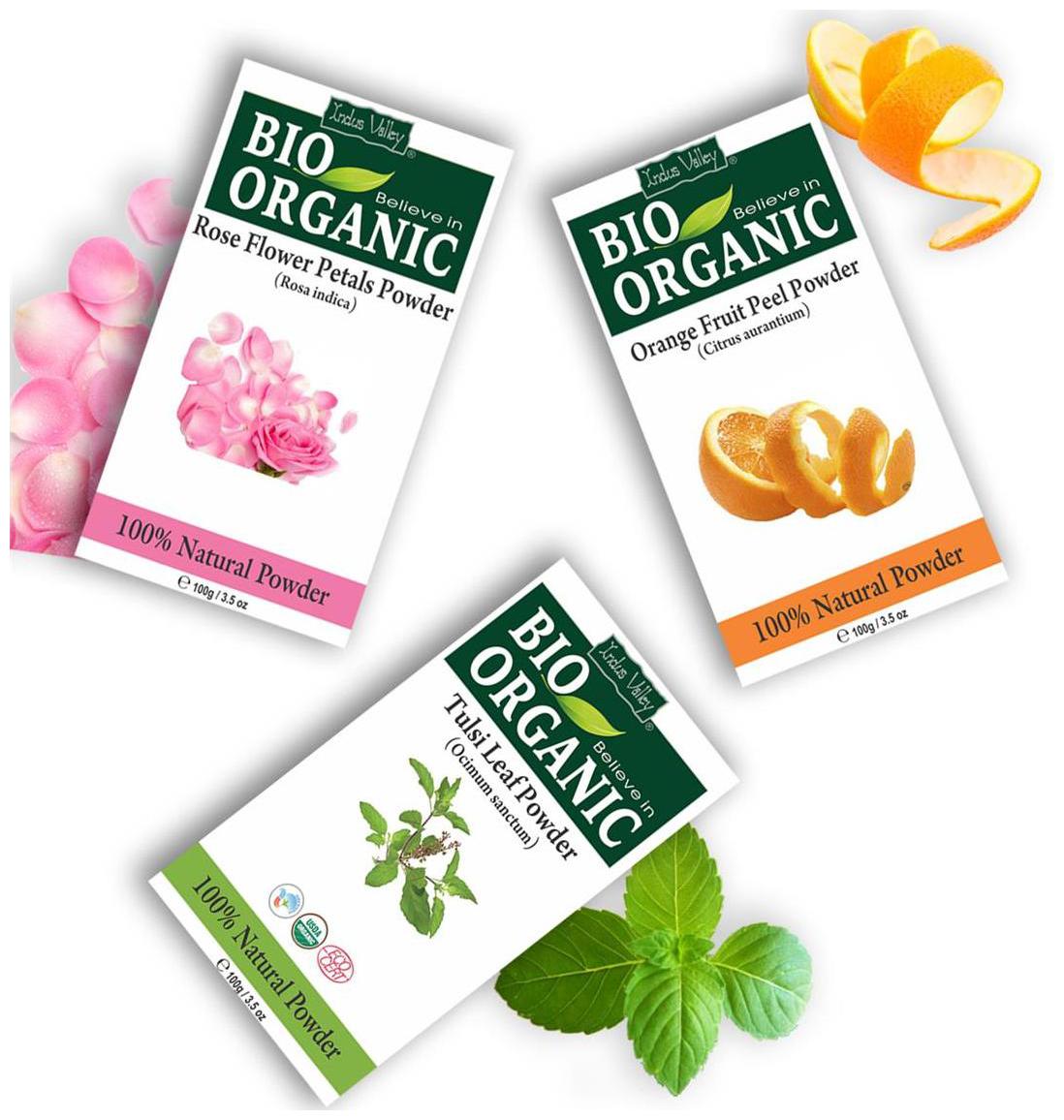

Indus Valley Bio Organic Rosepetal Orangepeel Tulsi