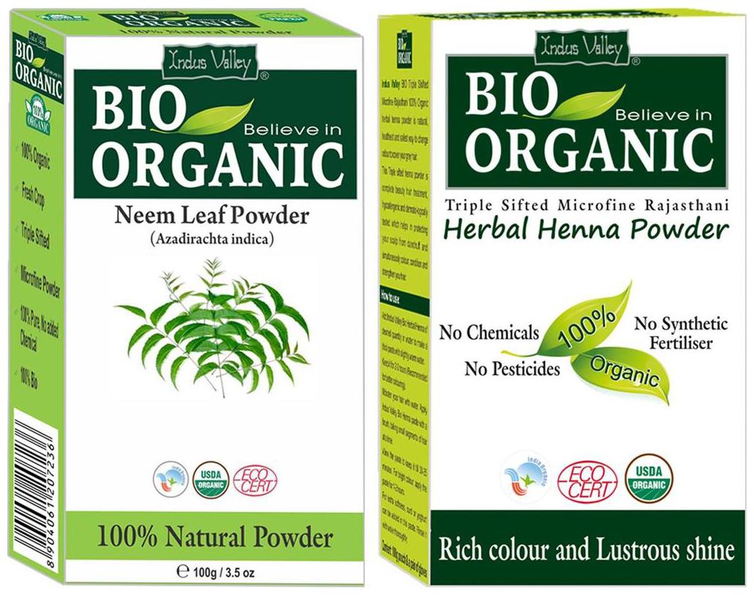 

Indus Valley Natural Neem And Herbal Henna Powder For Conditioning Hair Set of 2