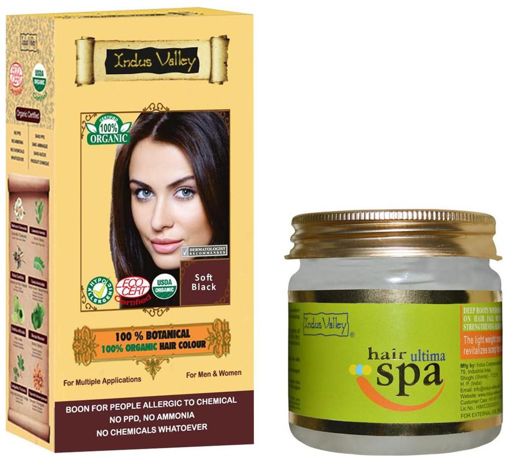 

Indus Valley Perfect Grey Covering 100 Botanical Soft Black With Ultima Spa Combo Pack Set of 2