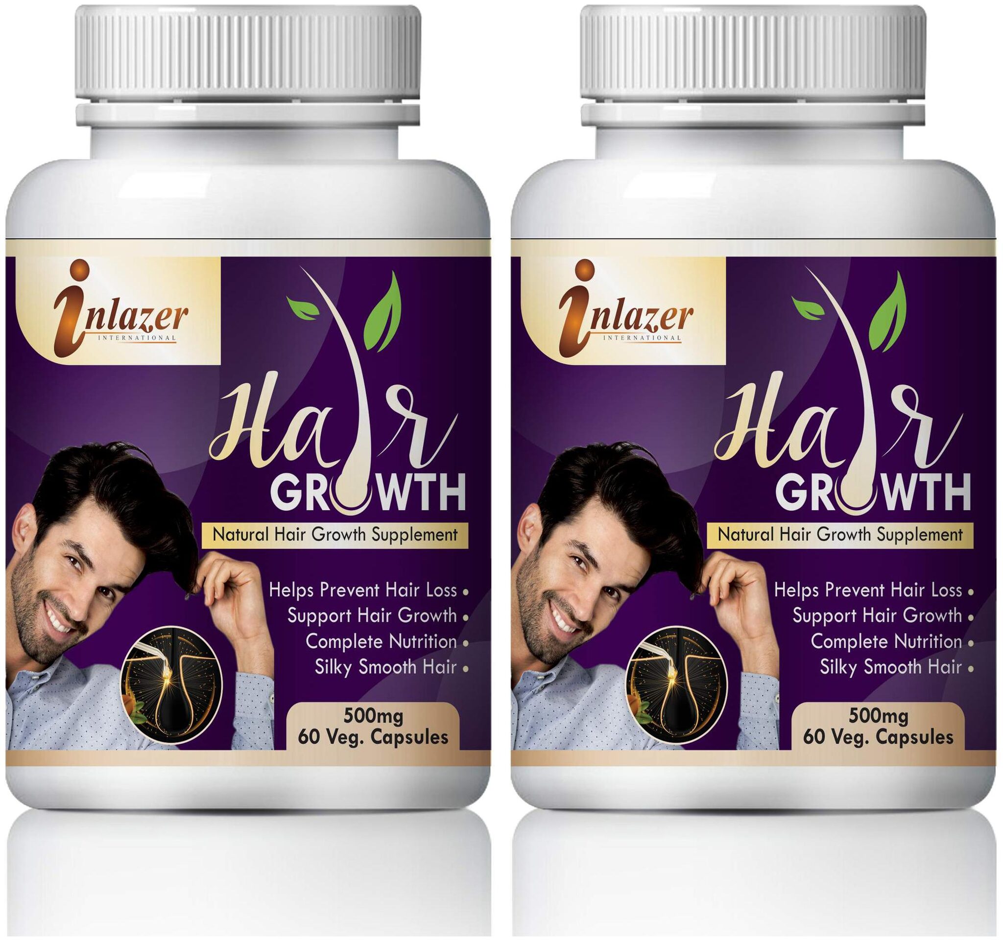 

Inlazer Hair Growth For Naturally Boost Hair Growth 100 Ayurvedic Pack Of 2 (120 Capsules)