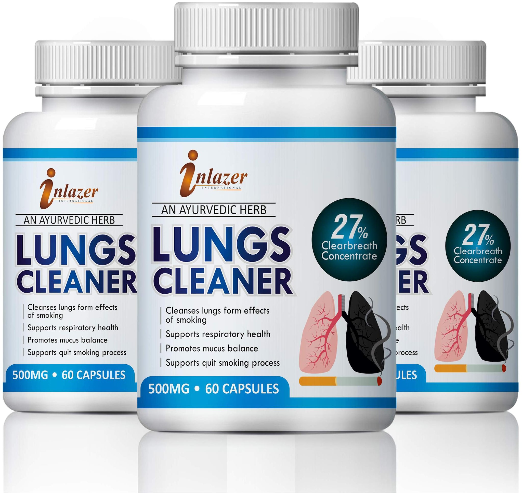 

Inlazer Lungs Cleaner Herbal Capsules For Helps To Detect Addiction 500mg 100 Ayurvedic