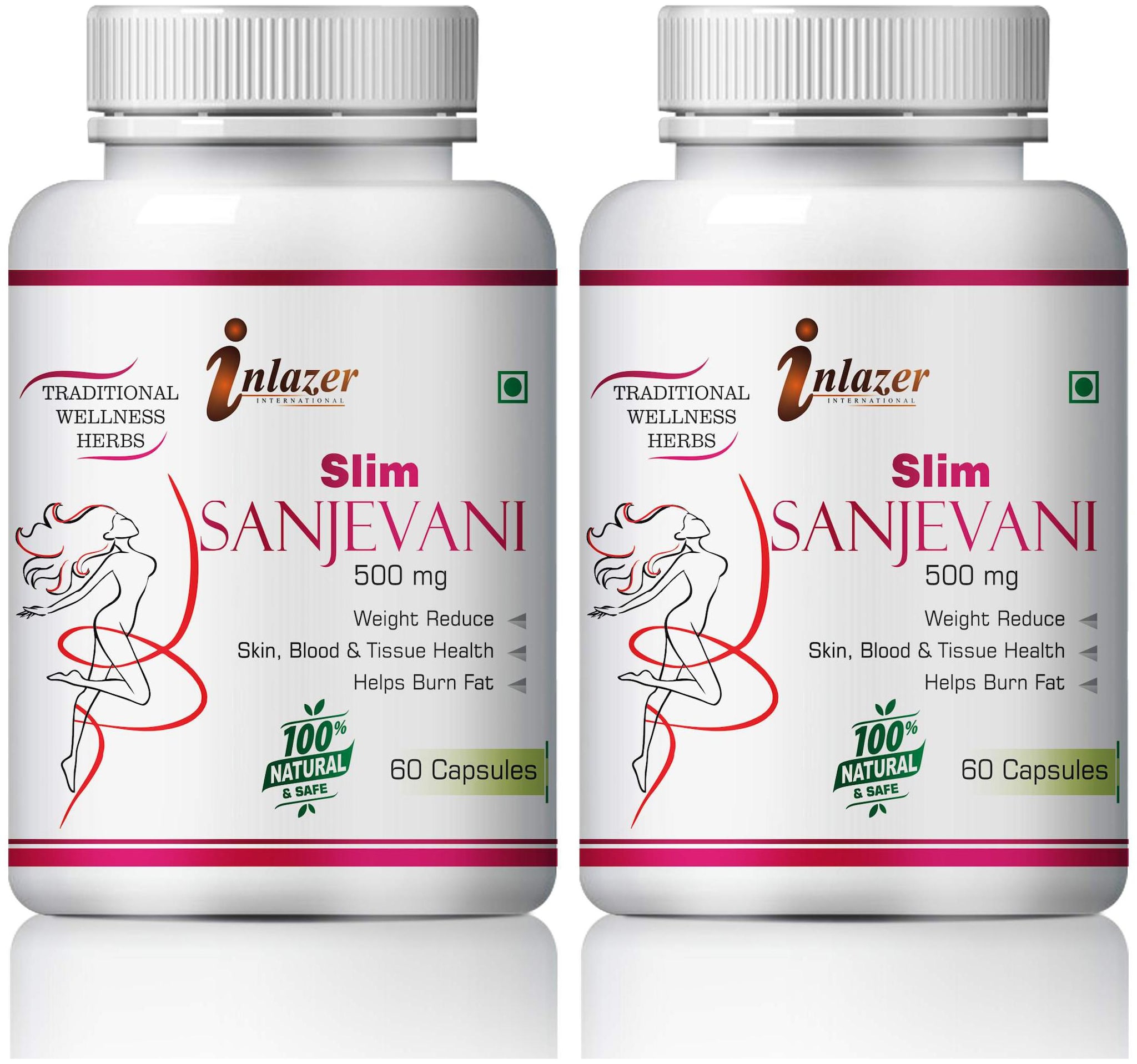 

Inlazer Slim Sanjevani Herbal Capsules For Extra Body Fat Burner 500mg 100 Ayurvedic