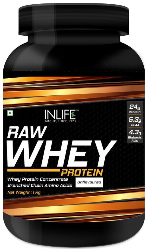 

INLIFE 100 Raw Whey Protein Powder Concentrate Instantized 2 2 lb 1kg 33 servings (Unflavoured)