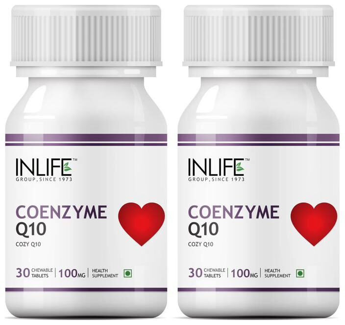

INLIFE Coenzyme Q10 100mg 30 Chewable Tablets Fertility Supplement For Male Female (Pack of 2)