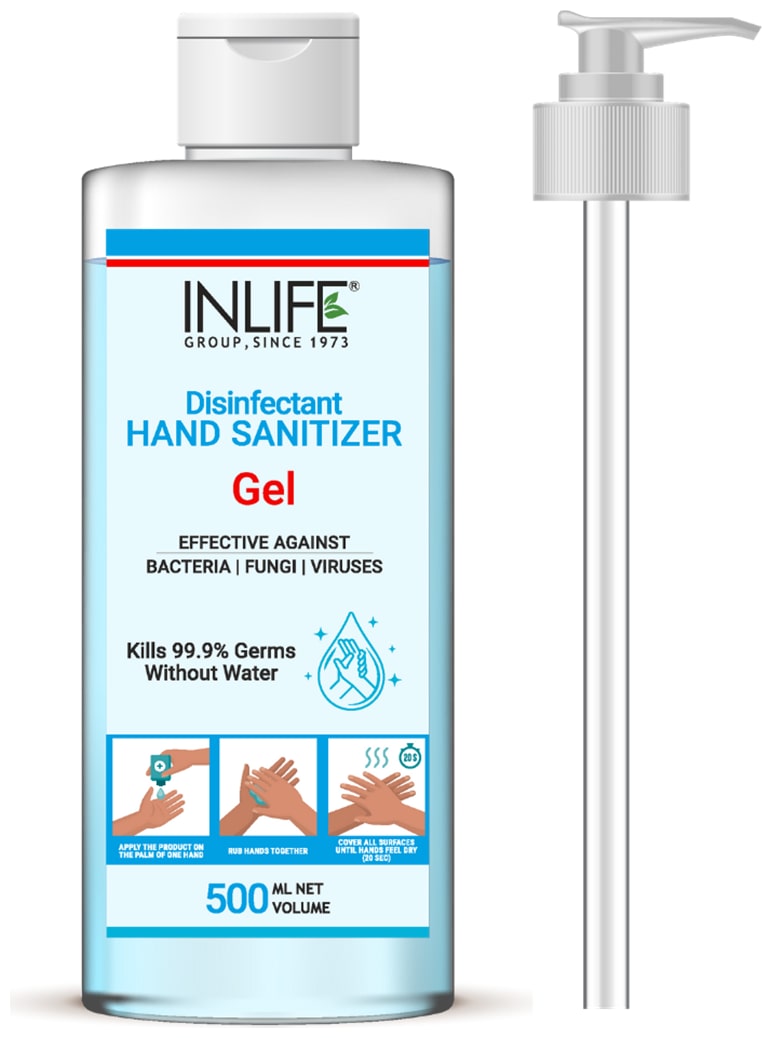 

INLIFE Gel Instant Hand Sanitizer 70 Isopropyl Alcohol Based Sanitizing Germ Protection Hand Wash 500ml (With Pump)