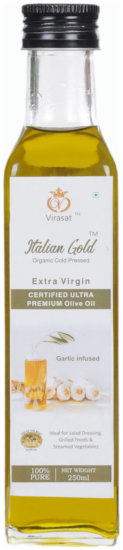 

Italian gold extra virgin garlic flavour olive oil 250 ml