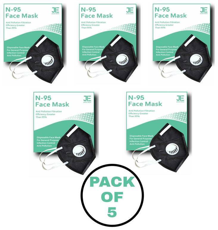 

Jadid India N-95 Anti Pollution Face Mask ( Pack Of 5 )
