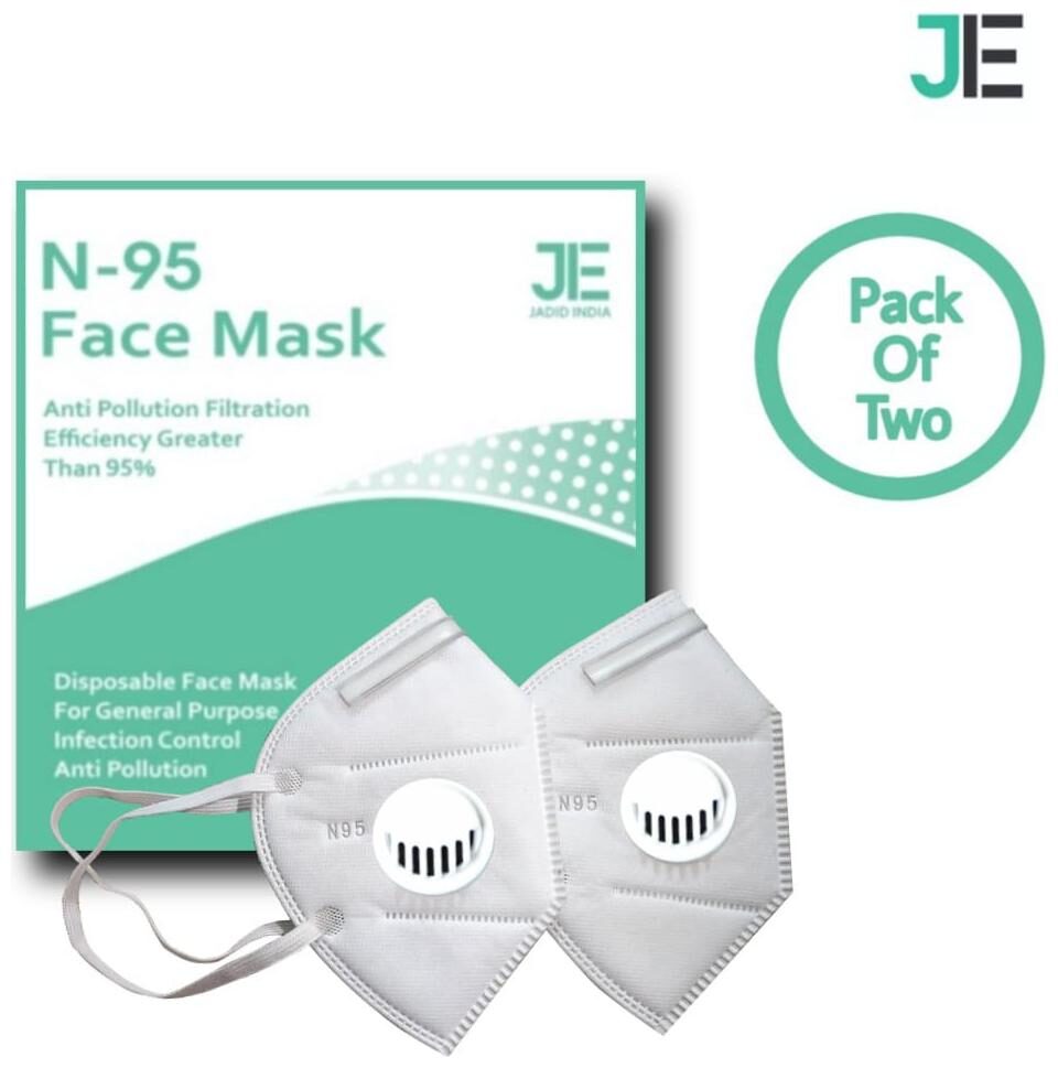 

Jadid India Anti Pollution Activate N95 Mask White (Pack Of 2)