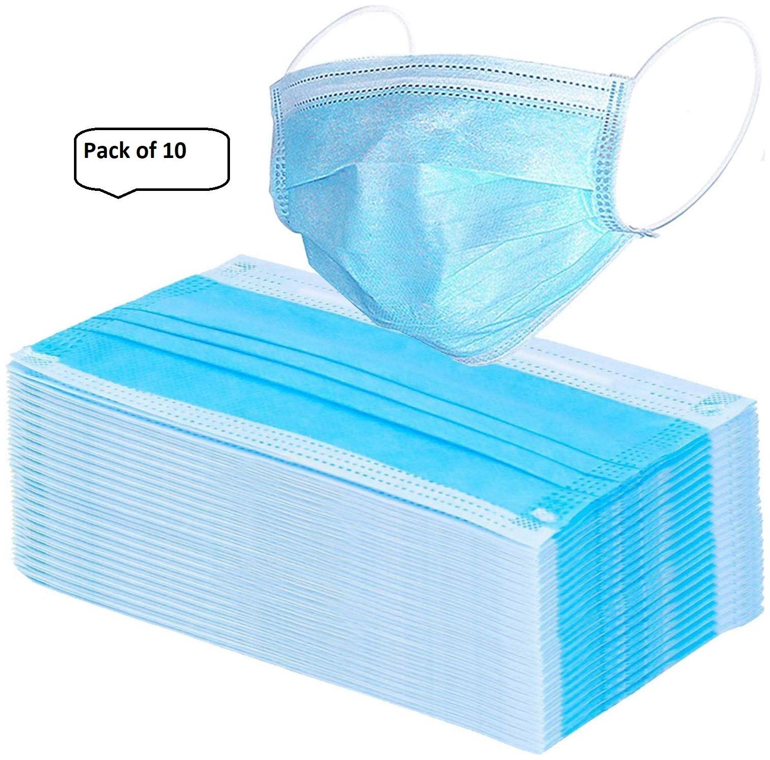 

JBG Home Store 3 ply 3 layer Mask(Pack of 10)