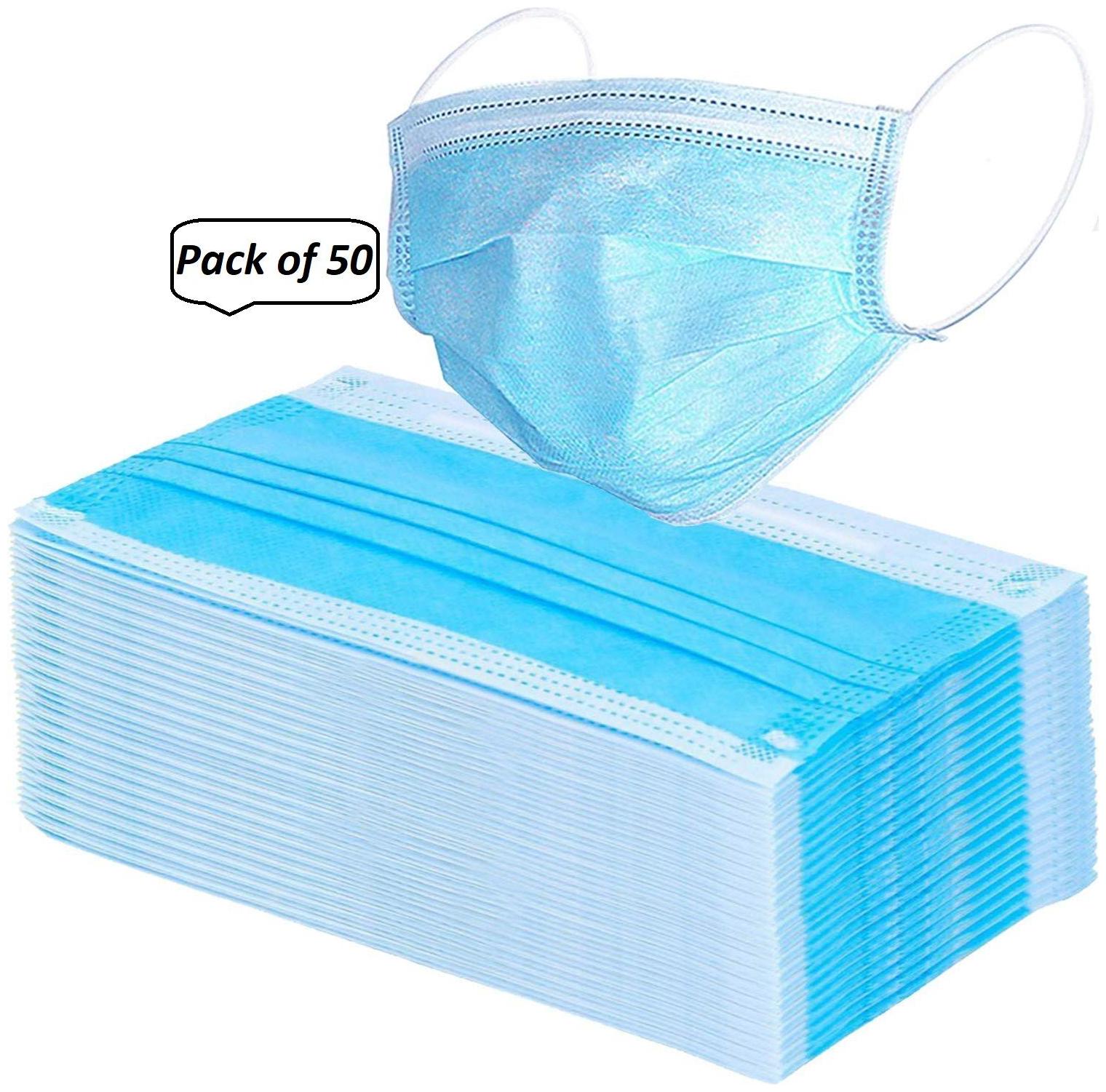 

JBG Home Store 3 ply 3 layer Mask(Pack of 50)