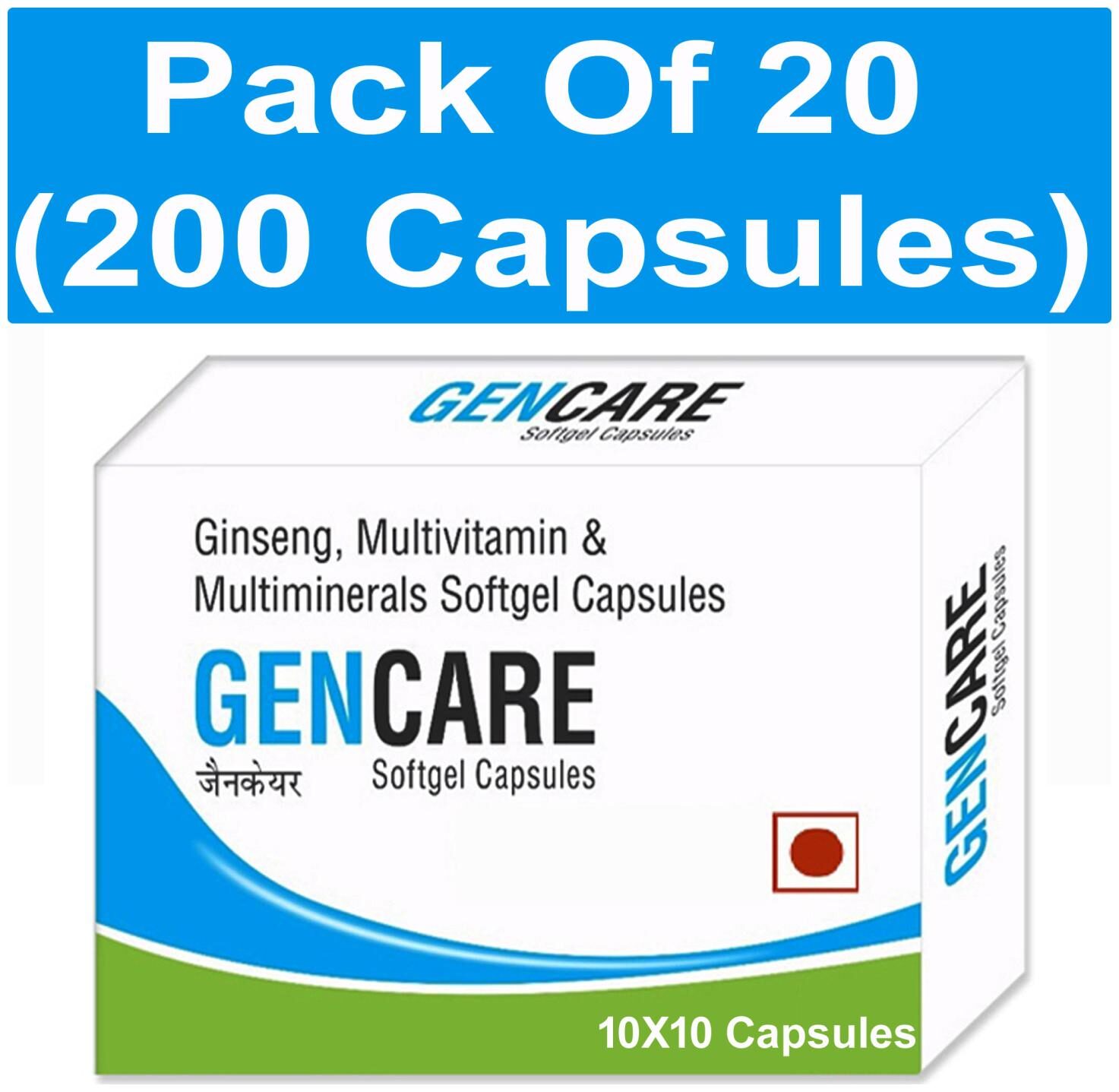 

Jeneka Gencare Multivitamin and Multimineral Supplement with Ginseng Extract Palmitate Lycopene - Blister Packs Of 200 SOFTGEL CAPSULES
