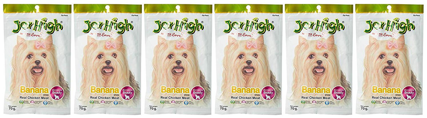 

JerHigh Fruity Banana Stick Dog Treat 70 g (Pack of 6)
