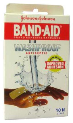 

Johnson Johnson Aid Washproof Antiseptic Adhesive Band Aid (Set of 10 Strips)