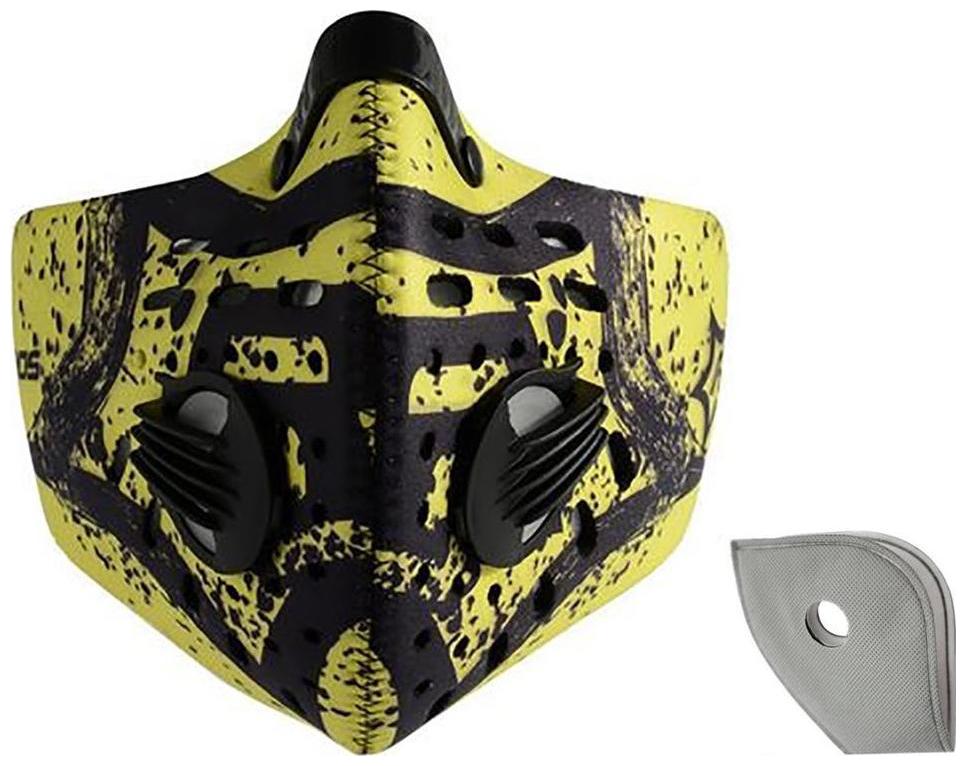 

Jonty Green Print Neoprene PM 2 5 N95 Anti Pollution Activated Carbon Dust Face Mask Breathing Valve and Carbon Filter (Pack of 1)