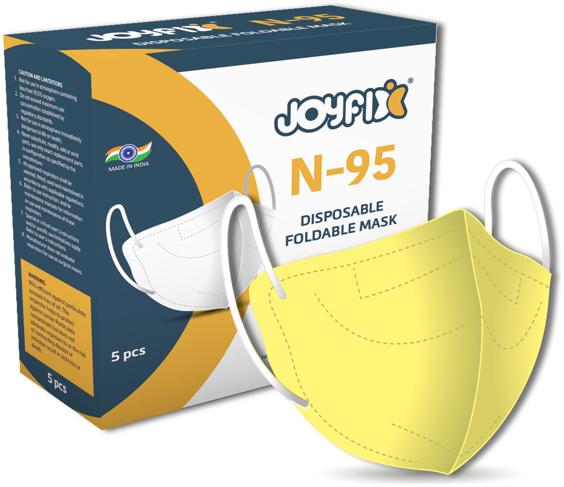 

JOYFIX N95 Disposable Foldable Mask 5 pcs Yellow (Pack Of 1)