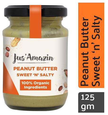 

Jus Amazin Organic Peanut Butter - Sweet Salty High Protein Vegan 125 g