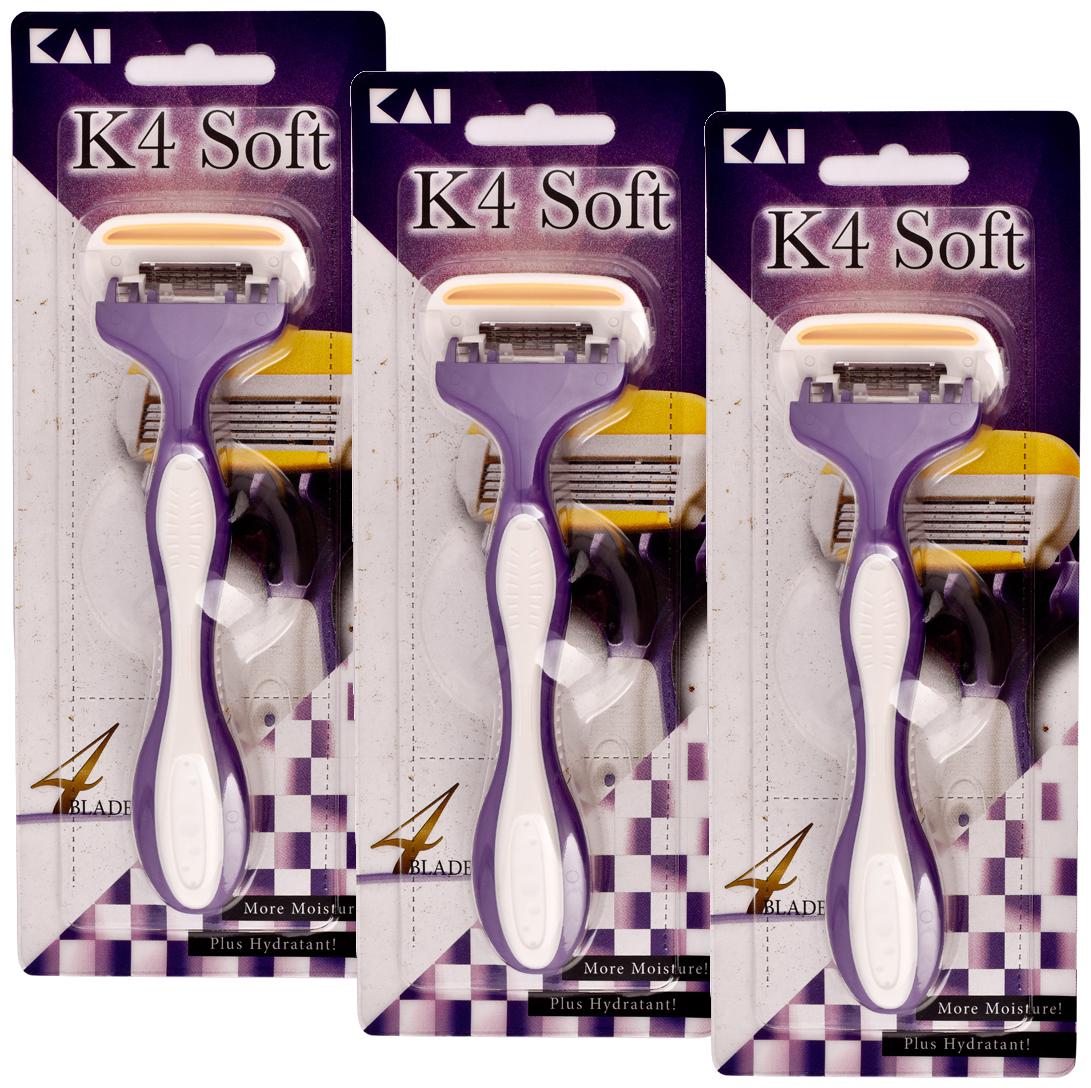 

Kai K4 Soft 4 Blade Razor for women Pack of 3