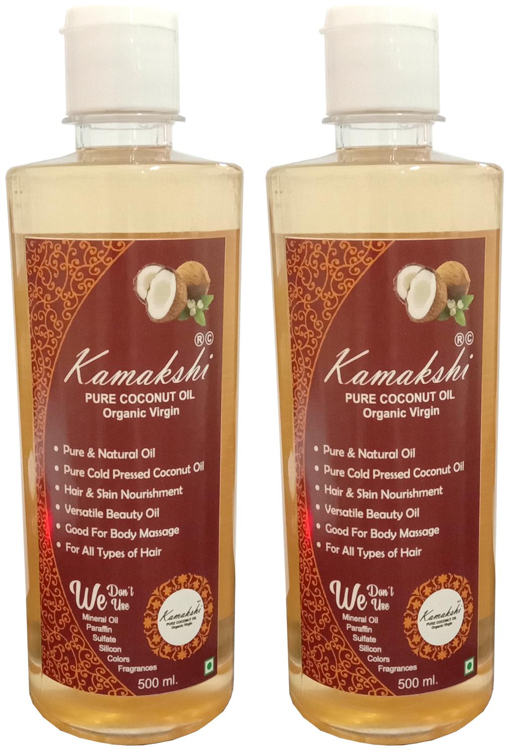 

Kamakshi Organic Cold Pressed Coconut Oil 500 ml (Pack of 2)