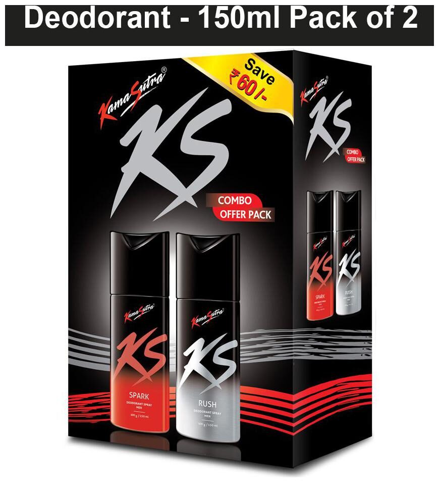 

Kamasutra Combo Offer Pack (Spark Rush) Deo Sprays - 150 ml Each
