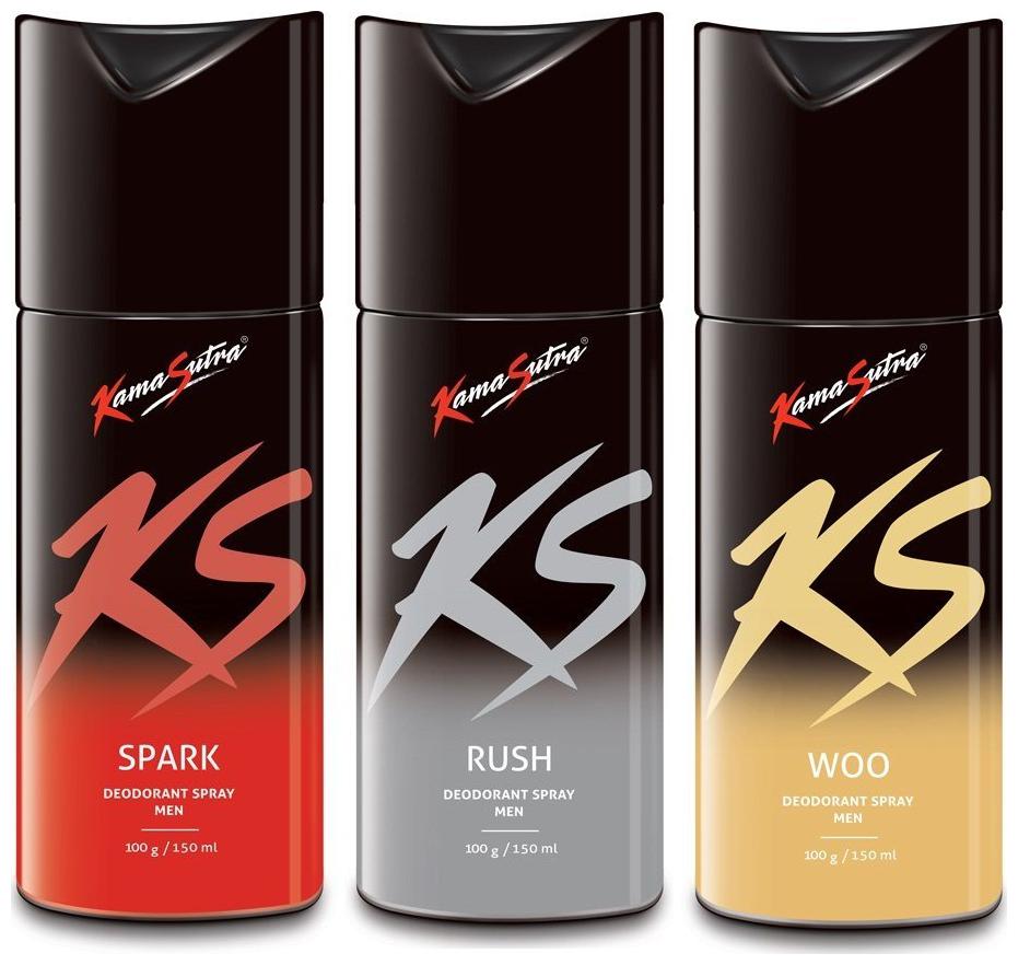 

Kamasutra Spark Rush Woo Deo Sprays - 150 ml Each