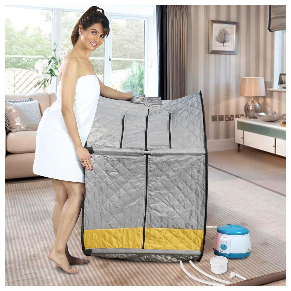 

Kawachi Premium Quality Dual Tone Portable Steam Sauna Bath Panchkarma Swedan Machine I105