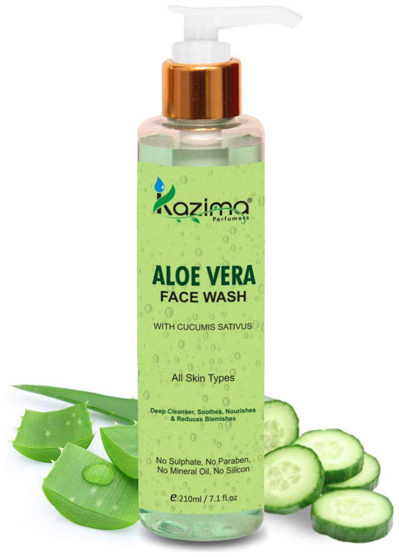 

Kazima Aloe Vera Face Wash (210 ml) - For Deep Cleanser Soothes Nourishes Reduces Blemishes