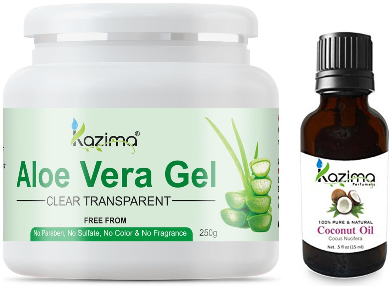 

Kazima Aloe Vera Gel Raw (250 Gram) And Coconut Oil (15ml)