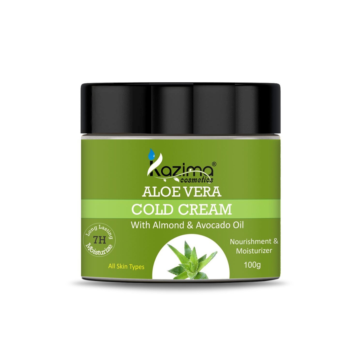 

KAZIMA ALOE VERA COLD CREAM with Almond Avocado Oil For Nourishment Moisturizer Skin 100 g