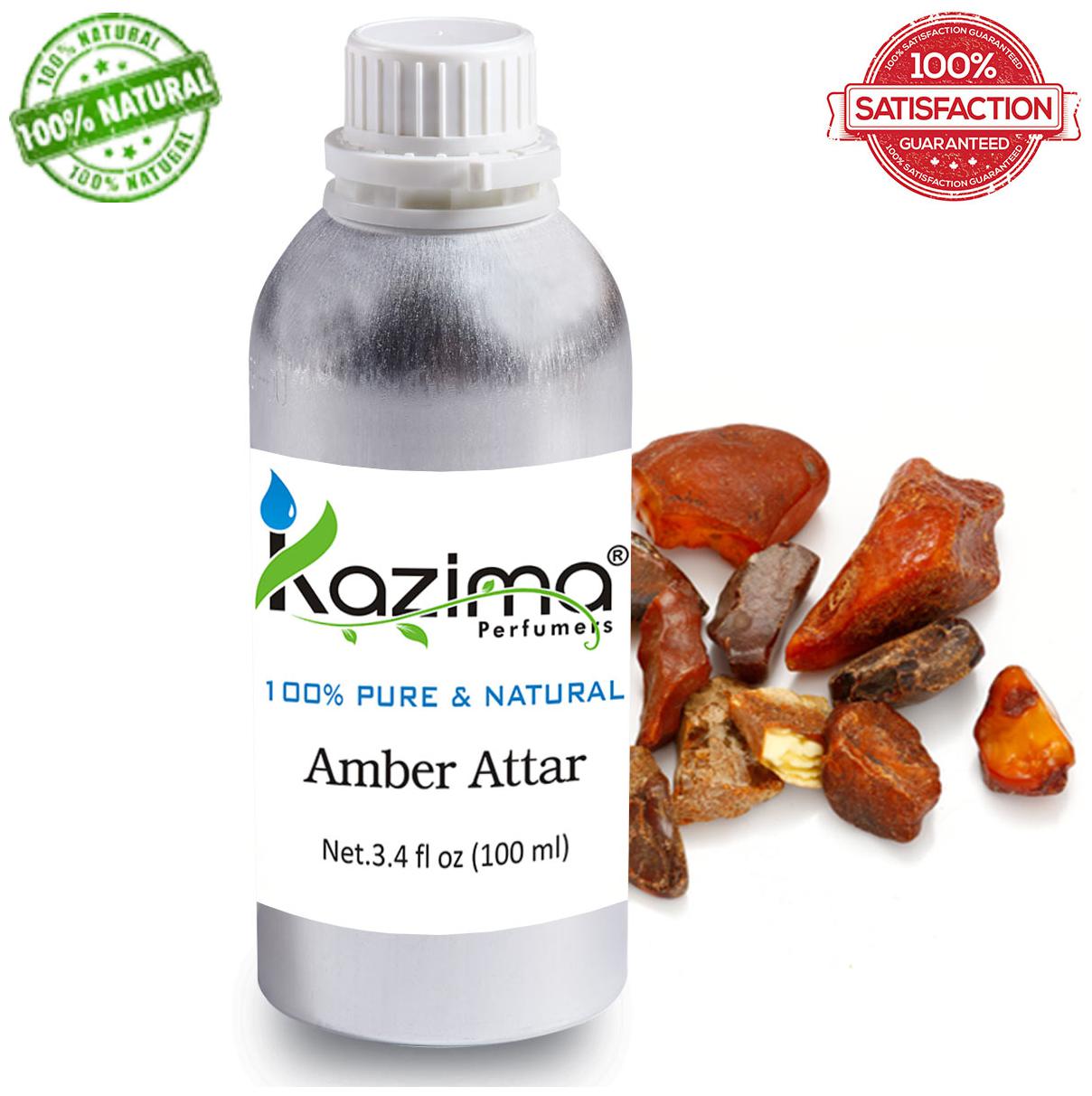 

KAZIMA Amber Attar Perfume For Unisex (100 ml) - Pure Natural Undiluted (Non-Alcoholic)