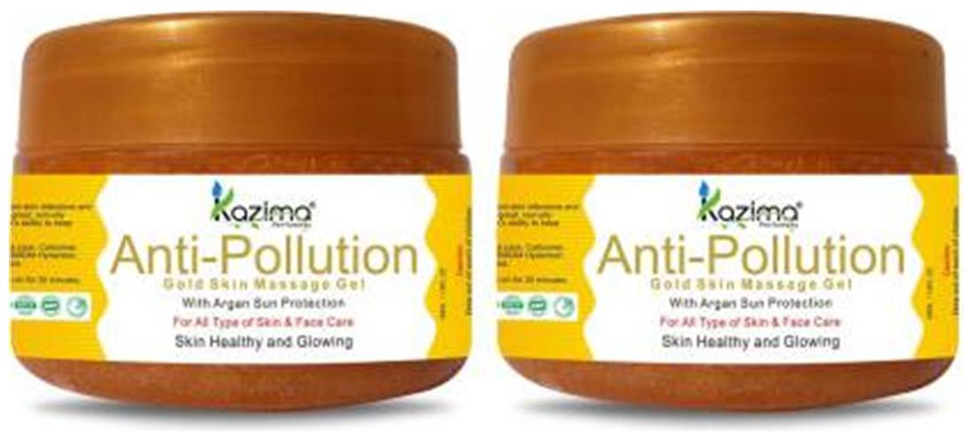 

KAZIMA Anti-Pollution Gold Skin Massage Gel (50 ml Pack of 2) With Argan Sun Protection - Skin Healthy and Glowing