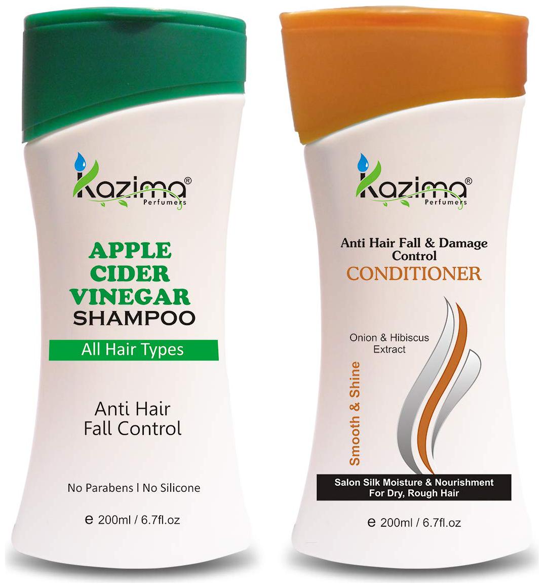 

KAZIMA Apple Cider Vinegar Shampoo-200 ml Anti Hair fall Damage Control Conditioner-200 ml