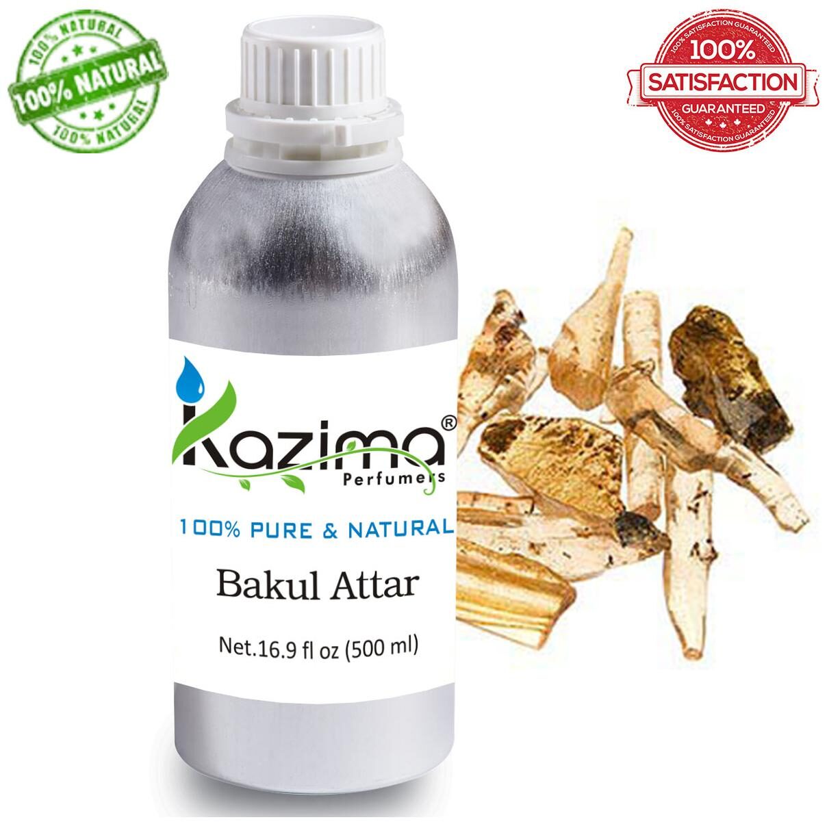 

KAZIMA Bakul Attar Perfume For Unisex (500 ml) - Pure Natural Undiluted (Non-Alcoholic)
