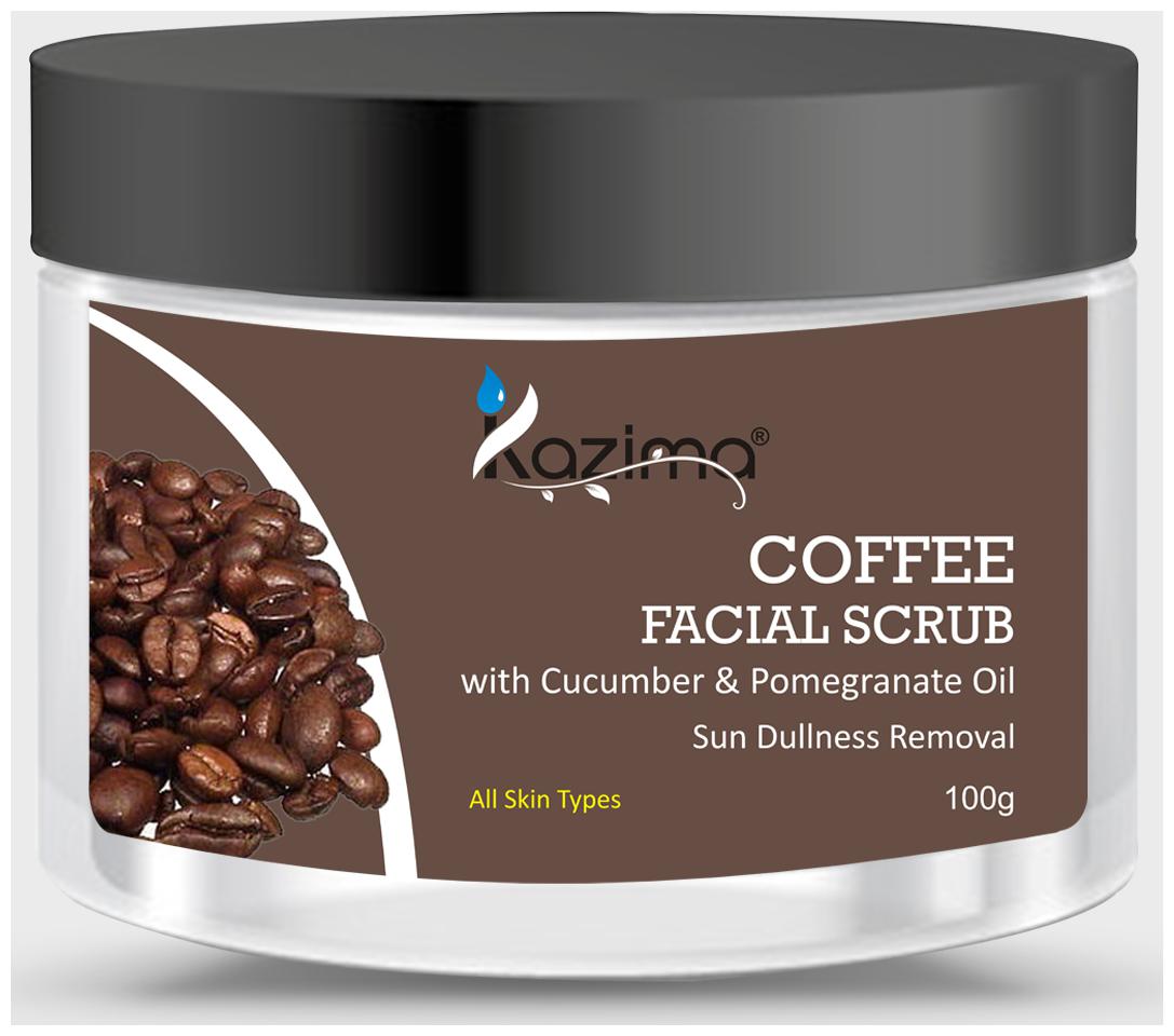 

KAZIMA COFFEE Facial Scrub For Sun Dullness Removal with Cucumber Pomegranate Oil 100 g
