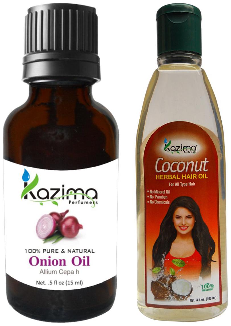 

Kazima Combo Of Onion Oil 15ml And Coconut Herbal Hair Oil 100ml (Pack of 2)