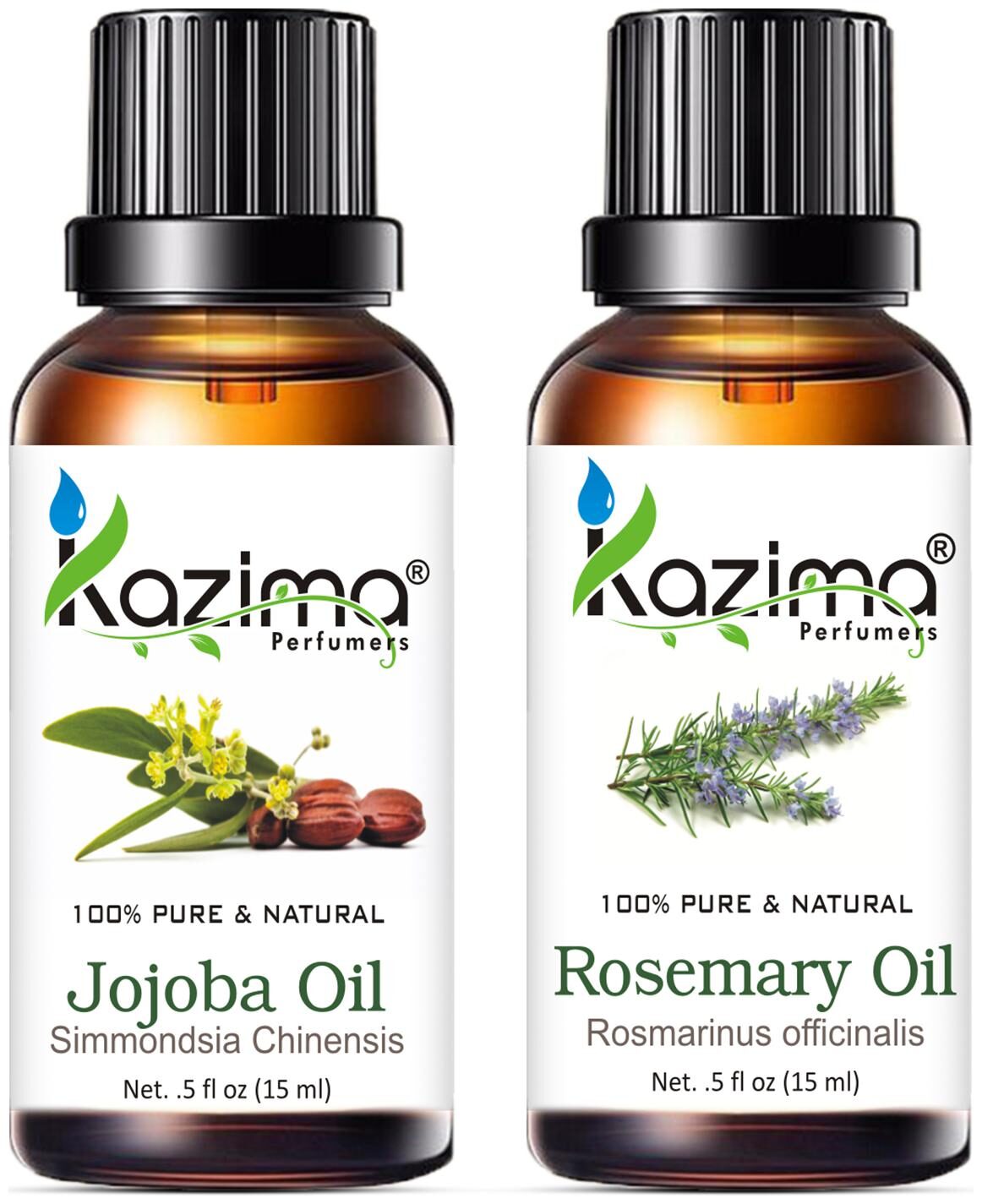 

Kazima Combo Of Jojoba Oil And Rosemary Oil For Hair Growth Skin Care (Each 15ml )
