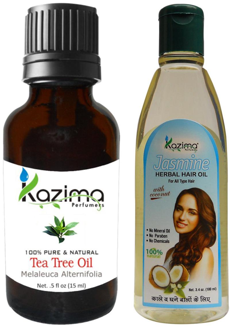 

Kazima Combo Of Tea Tree Oil 15ml And Jasmine Herbal Hair Oil 100ml (Pack of 2)