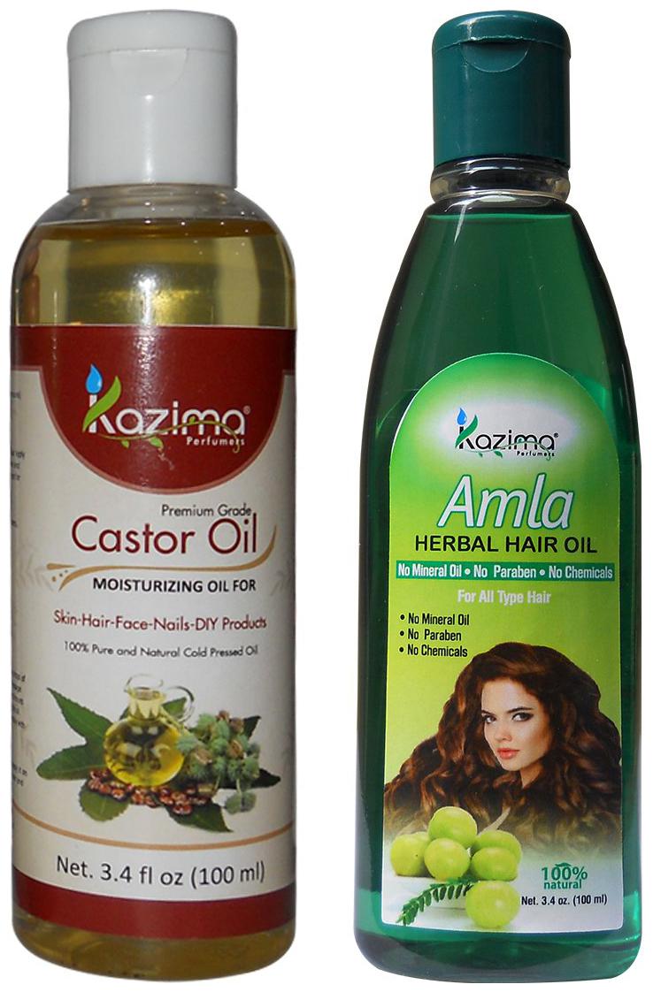 

Kazima Combo Of Castor Oil And Amla Herbal Hair Oil 100 ml (Pack of 2)