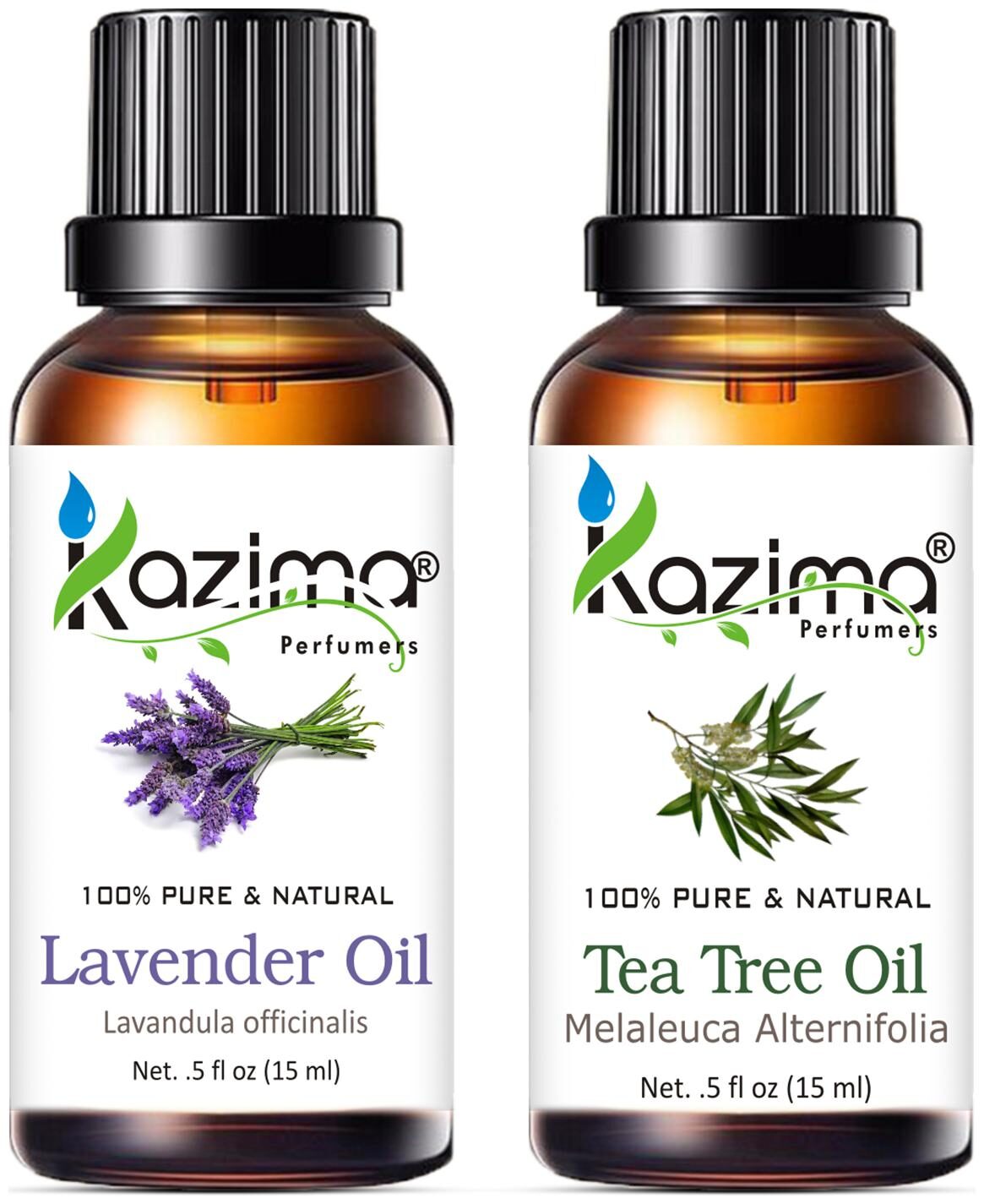 

Kazima Combo Set Of Lavender Oil And Tea Tree Essential Oil 15 ml (Pack of 2)
