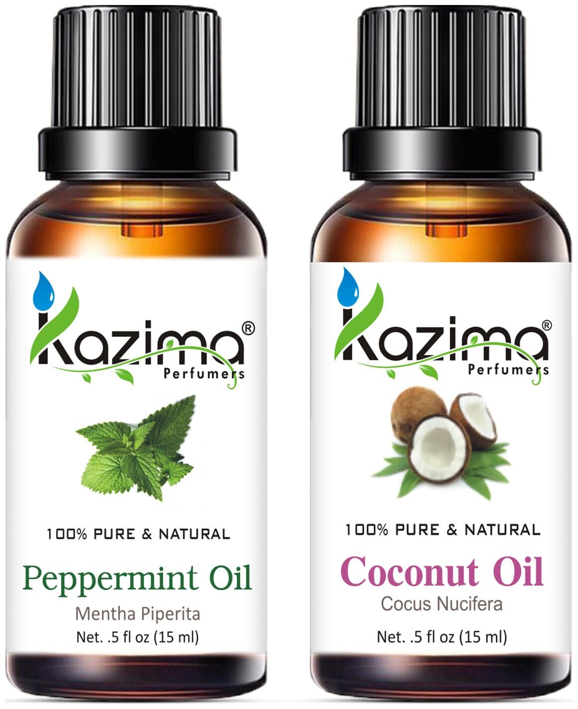 

Kazima Combo Of Peppermint Oil And Coconut Oil For Hair Growth Skin Care (Each 15ml )