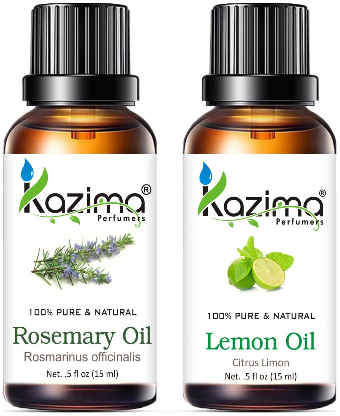 

Kazima Combo Set Of Rosemary Oil And Lemon Essential Oil 15 ml (Pack of 2)