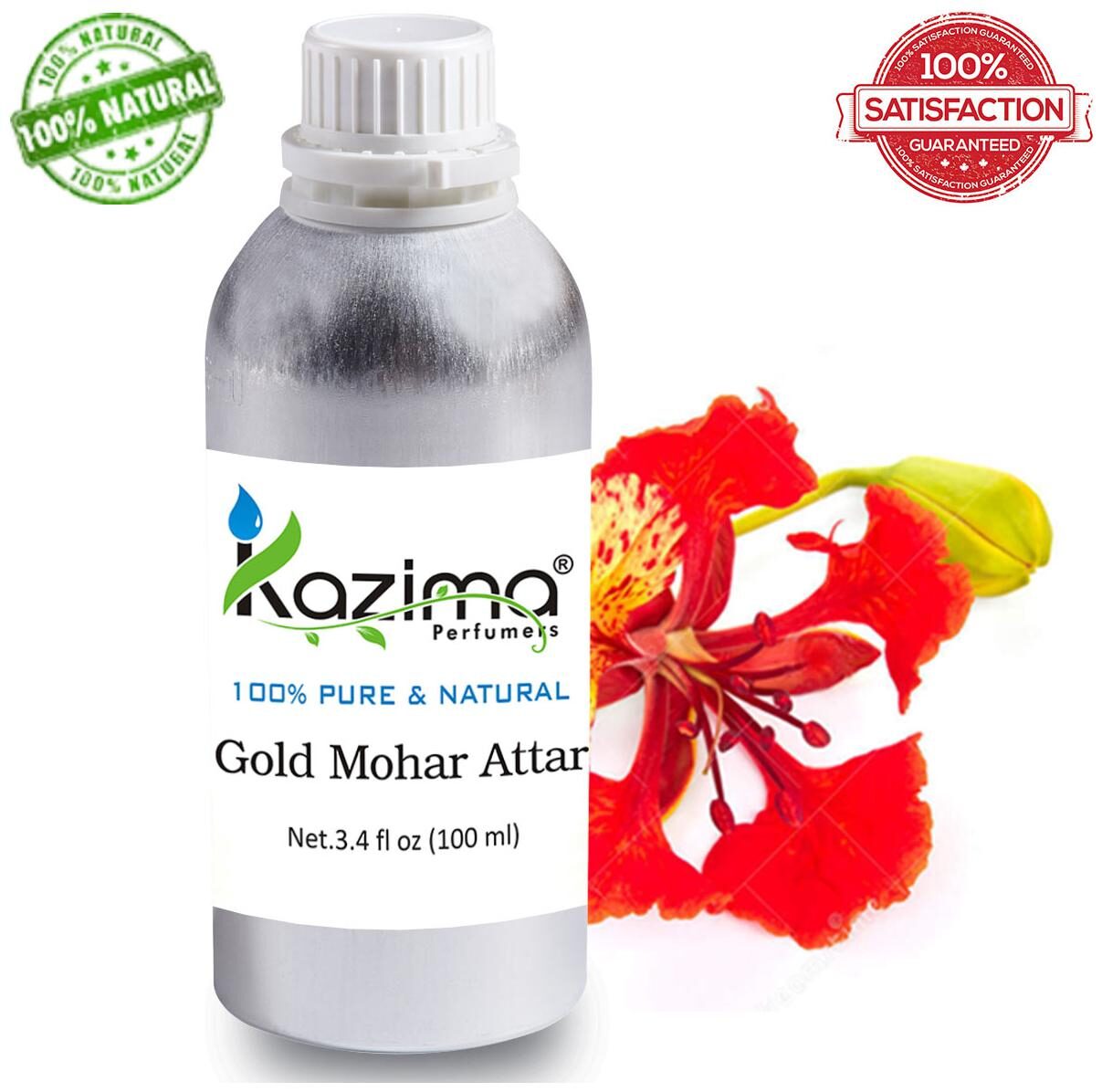 

KAZIMA Gold Mohar Attar Perfume For Unisex (100 ml) - Pure Natural Undiluted (Non-Alcoholic)