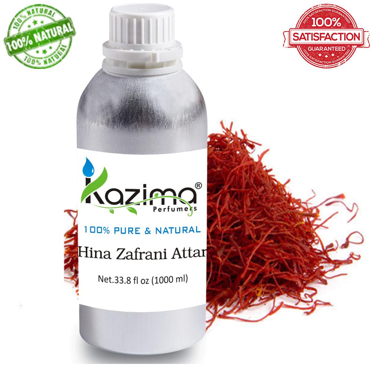 

KAZIMA Hina Zafrani Attar Perfume (1 L) - Pure Natural Undiluted
