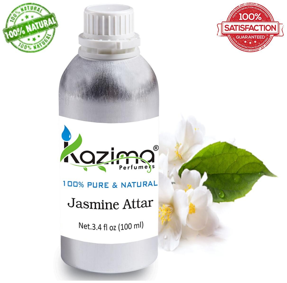

KAZIMA Jasmine Attar Perfume For Unisex (100 ml) - Pure Natural Undiluted (Non-Alcoholic)