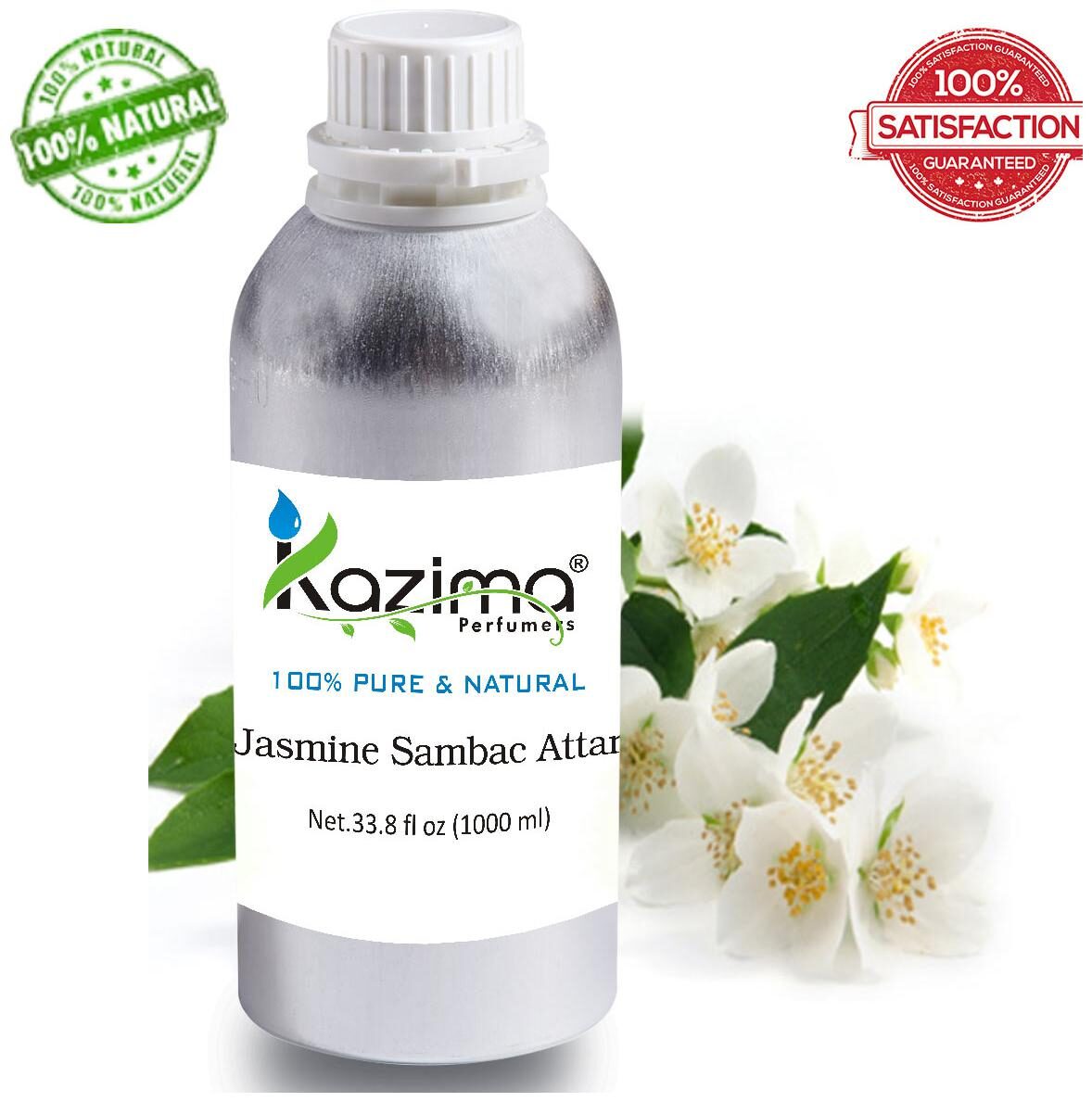 

KAZIMA Jasmine Sambac Attar Perfume (1 L) - Pure Natural Undiluted